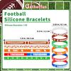 Gatherfun Football Wristband Silicone Bracelets Sport Themed Party Accessories Gift for football Tailgate Birthday Party Decorations Party Favors and Adults 35 Pack, 5 Designs view 3