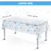 Christmas Snowflake Tablecloth Winter Wonderland Table Clothes Plastic Blue and White Winter Holiday Snowflake Table Cover for Christmas Holiday Birthday Party Supplies, 54 x 108 Inch(3 Pieces) view 2