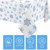 Christmas Snowflake Tablecloth Winter Wonderland Table Clothes Plastic Blue and White Winter Holiday Snowflake Table Cover for Christmas Holiday Birthday Party Supplies, 54 x 108 Inch(3 Pieces) view 3