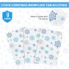 Christmas Snowflake Tablecloth Winter Wonderland Table Clothes Plastic Blue and White Winter Holiday Snowflake Table Cover for Christmas Holiday Birthday Party Supplies, 54 x 108 Inch(3 Pieces) view 4