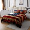 American Flag Bedspread King Size,Brown Wooden Board Country Retro Coverlet Set for Children Adult Xmas Present,Farmhouse Natural Style Bedding Set with 2 Pillowcaes, Soft Polyester Quilted view 4