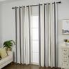 vctops Bohemian Cotton Linen Window Curtain Panel Striped Print Farmhouse Grommet Top Room Darkening Curtain Panel for Bedroom Living Room, 1 Piece (59"x63",Navy) view 2