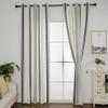 vctops Bohemian Cotton Linen Window Curtain Panel Striped Print Farmhouse Grommet Top Room Darkening Curtain Panel for Bedroom Living Room, 1 Piece (59"x63",Navy) view 3