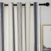 vctops Bohemian Cotton Linen Window Curtain Panel Striped Print Farmhouse Grommet Top Room Darkening Curtain Panel for Bedroom Living Room, 1 Piece (59"x63",Navy) view 4