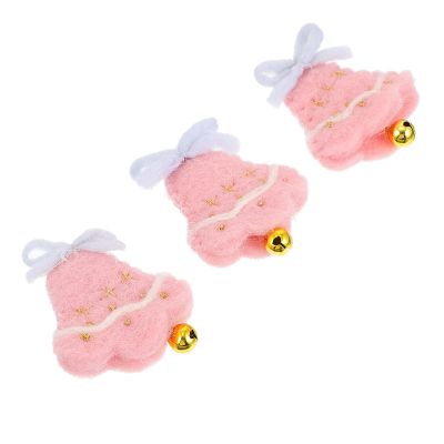 DUO ER 3Pcs Bell Shape Applique Christmas Patches Lovely Christmas Tree Decorations (Color : Pink)