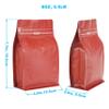 Red Color Coffee Bags with Valve, High Barrier Foil Coffee Package Pouches with Air Release Valve, Flat Bottom & Resealable Pull Tab Zipper, Matt Red (50, 8oz/0.5lb/250gm) view 2