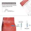 Red Color Coffee Bags with Valve, High Barrier Foil Coffee Package Pouches with Air Release Valve, Flat Bottom & Resealable Pull Tab Zipper, Matt Red (50, 8oz/0.5lb/250gm) view 3