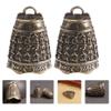 DUO ER 2pcs Vintage Sutra Bell DIY Keychain Pendant Brass Old Treatment DIY Pendant view 3