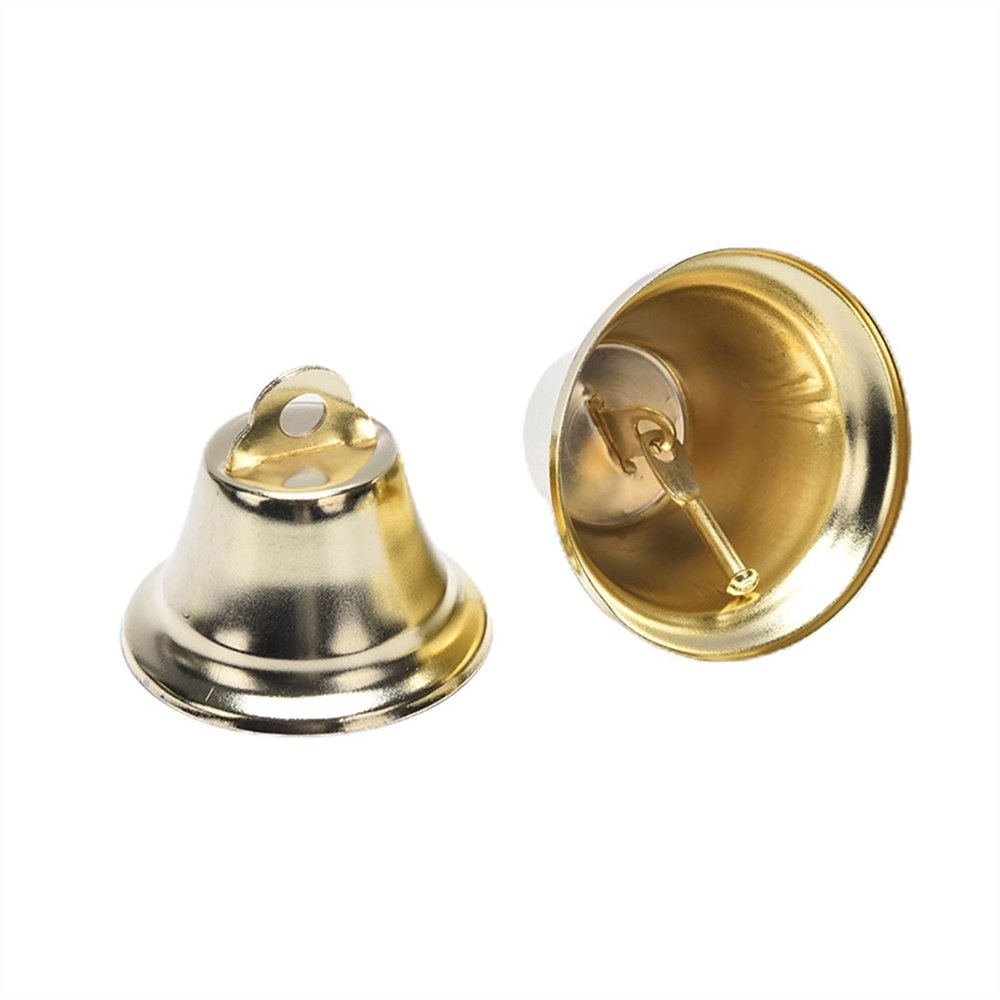 DUO ER 10pcs 10-50mm Jingle Bells Gold Pet Hanging Metal Bell Wedding Christmas Decoration Accessories Bells for Crafts (Christmas Bell Size : 25mm)