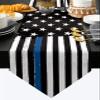 Hokiten Blue Thin Line Flag Table Runner - 72 Inches Long, American Police USA Flag Dresser Scarf Dining Tabletop Dcor for Kitchen/Farmhouse for Law Enforcement 13 x 72 Inch view 1