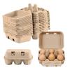 JAPCHET 50 Pack Egg Cartons - 6 Count, Paper Pulp Egg Tray Holder, Biodegradable for Family, Farm, Market view 1