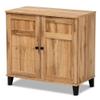 Baxton Studio Glidden Oak Brown Finished Wood 2-Door Shoe Storage Cabinet view 1