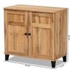Baxton Studio Glidden Oak Brown Finished Wood 2-Door Shoe Storage Cabinet view 3