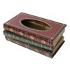 Table Tissue Box Book Shaped Wooden Organizer Rectangle Tissue Case for Restaurant Household Tissue Storage Box Home Decor (Red) view 1