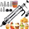 Suuker Dessert Decorating Syringe Set, Stainless Steel Frosting Piping Kit with 6 Icing Tips for Cake & Cupcake Decorating view 1