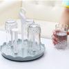 4 Cups Placed Upside Down Crazy Susan Thick Material Glass Cup Storage Rack for Draining Turntable Removable and Separated Design (Not Including Glass) view 2