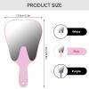 Agatige Tooth Shaped Handheld Mirror, Tooth Shaped Dental Mirror Cute Design Handle Makeup Cosmetic Mirror Portable Dental Accessory with Handle for Women Men (1PCS, Pink) view 4