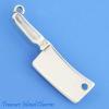 Meat Cleaver Butcher Knife Chef Cook 3D 925 Solid Sterling Silver Charm Kitchen Jewelry Making For You view 2