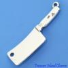 Meat Cleaver Butcher Knife Chef Cook 3D 925 Solid Sterling Silver Charm Kitchen Jewelry Making For You view 3
