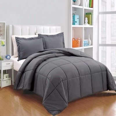 Urban Bedding 500 TC 100% Egyptian Cotton 11 Pcs Bed-in-a-Bag Comforter Includes Bedspread/dust Ruffle Skirt, Sheet Set Upto 25" Deep Pocket - Twin - Grey