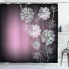 Ambesonne Art Shower Curtain, Hand Drawn Cherry Blossoms Fantasy Bridal Garden Anniversary Theme Spring Season, Cloth Fabric Bathroom Decor Set with Hooks, 84" Long Extra, Pale Olive view 1