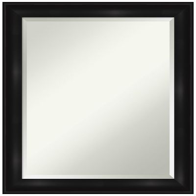 Amanti Art Black Wall Mirror 28x22 Grand Black Narrow Rectangle Bathroom Mirror for Wall Decor Living Room, Medium Casual Frame, Hangs Horizonally and Vertically, Bathroom Decor, Beveled Edge
