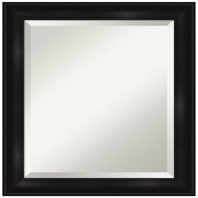 Amanti Art Black Wall Mirror 24x20 Grand Black Narrow Rectangle Bathroom Mirror for Wall Decor Living Room, Small Casual Frame, Hangs Horizonally and Vertically, Bathroom Decor, Beveled Edge