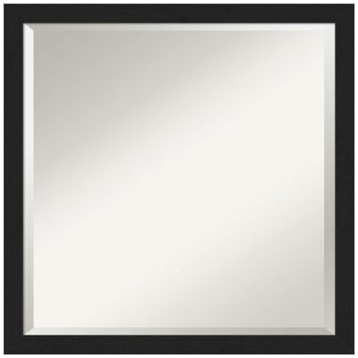 Amanti Art Black Wall Mirror 22x22 Grace Brushed Metallic Black Narrow Square Bathroom Mirror for Wall Decor Living Room, Medium Modern Frame, Hangs Horizonally and Vertically, Bathroom Decor, Beveled