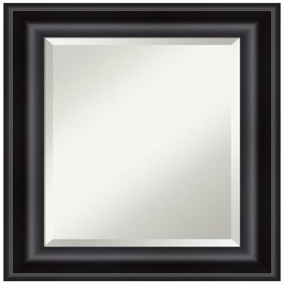 Amanti Art Black Wall Mirror 26x22 Grand Black Rectangle Bathroom Mirror for Wall Decor Living Room, Small Casual Frame, Hangs Horizonally and Vertically, Bathroom Decor, Beveled Edge