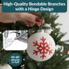 Sunnydaze 7-Foot Unlit Artificial Christmas Tree with Hinged Branches - Faux Tannenbaum Tree with Metal Stand - Indoor Holiday Decoration - Easy 2-Piece Assembly - Green view 2