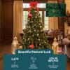 Sunnydaze 7-Foot Unlit Artificial Christmas Tree with Hinged Branches - Faux Tannenbaum Tree with Metal Stand - Indoor Holiday Decoration - Easy 2-Piece Assembly - Green view 3