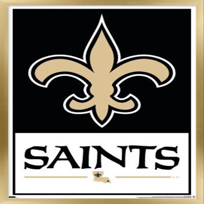 Trends International NFL New Orleans Saints - Logo 21 Wall Poster, 34L x 22.4W, Gold Framed Version