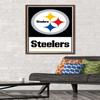 NFL Pittsburgh Steelers - Logo 21 Wall Poster, 34L" x 22.4W", Mahogany Framed Version view 2