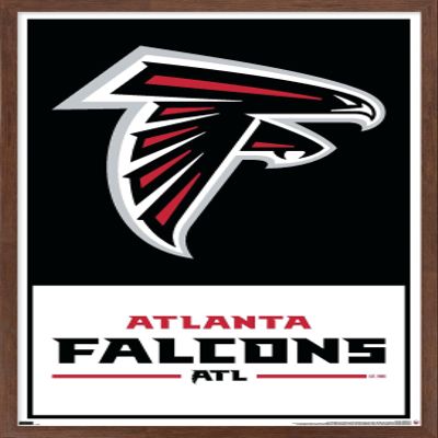 Trends International NFL Atlanta Falcons - Logo 21 Wall Poster, 22.4L x 14.7W, Mahogany Framed Version