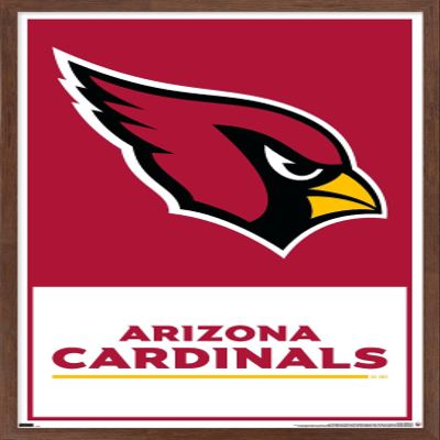 Trends International NFL Arizona Cardinals - Logo 21 Wall Poster, 22.4L x 14.7W, Mahogany Framed Version