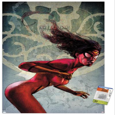 Trends International Marvel Comics Spider-Woman - Spider-Woman #2 Wall Poster, 22.37" x 34.00", Premium Poster & Push Pin Bundle