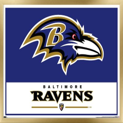 NFL Baltimore Ravens - Logo 21 Wall Poster, 34L" x 22.4W", Gold Framed Version