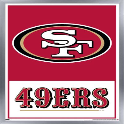 NFL San Francisco 49ers - Logo 21 Wall Poster, 22.4L" x 14.7W", Silver Framed Version