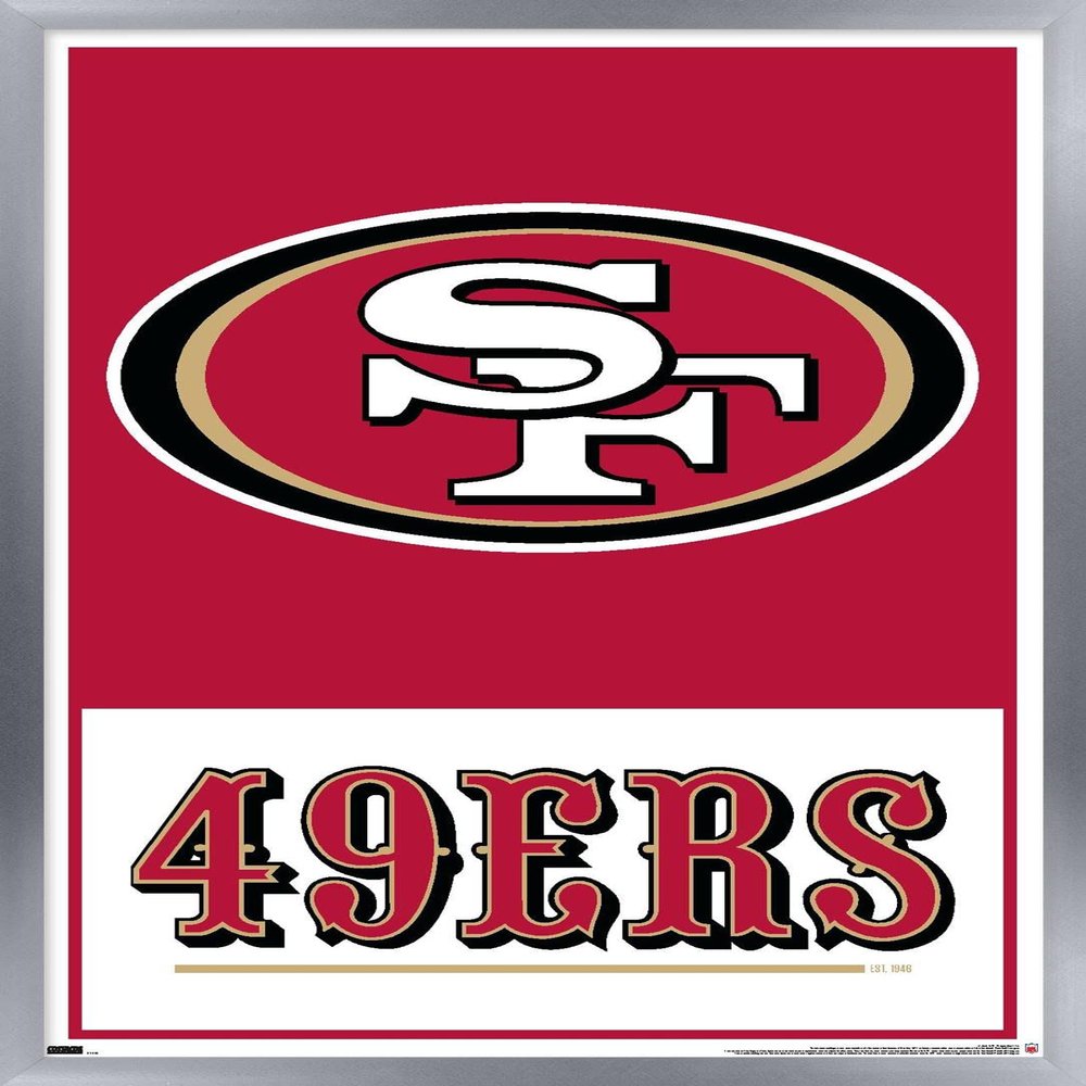 NFL San Francisco 49ers - Logo 21 Wall Poster, 22.4L" x 14.7W", Silver Framed Version