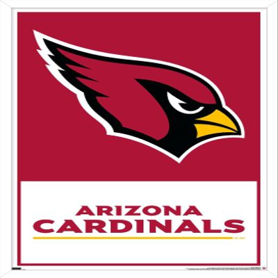 Trends International NFL Arizona Cardinals - Logo 21 Wall Poster, 22.4L x 14.7W, White Framed Version