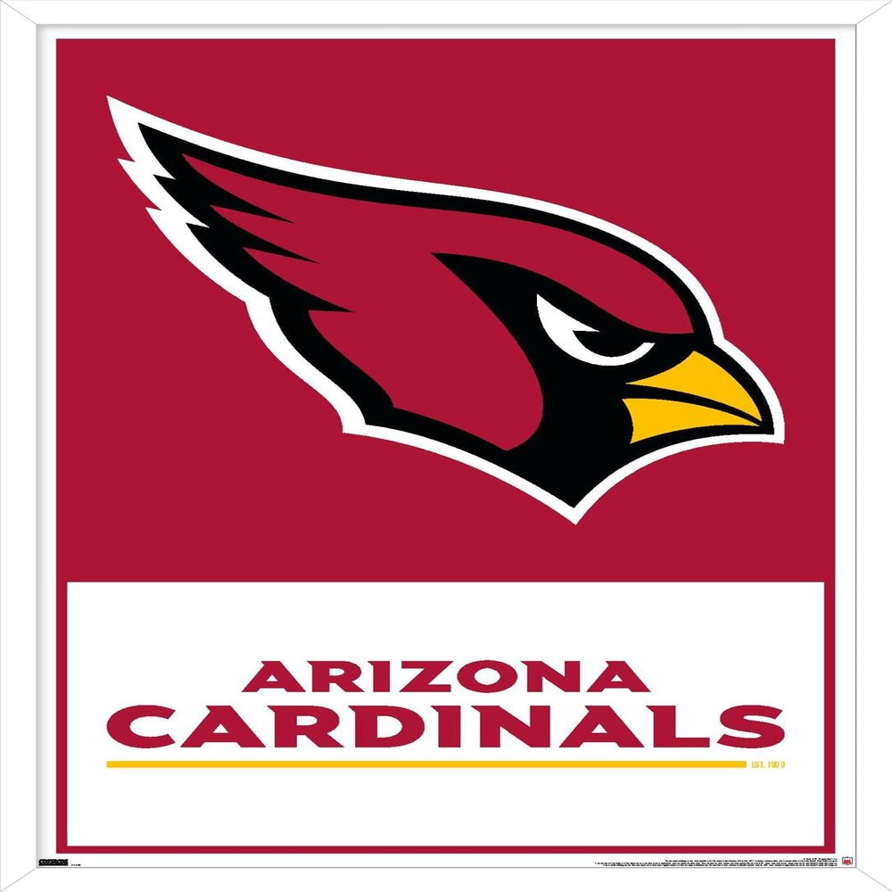 Trends International NFL Arizona Cardinals - Logo 21 Wall Poster, 22.4L x 14.7W, White Framed Version