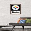 NFL Pittsburgh Steelers - Logo 21 Wall Poster, 22.4L" x 14.7W", Mahogany Framed Version view 2