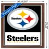NFL Pittsburgh Steelers - Logo 21 Wall Poster, 22.4L" x 14.7W", Mahogany Framed Version view 3