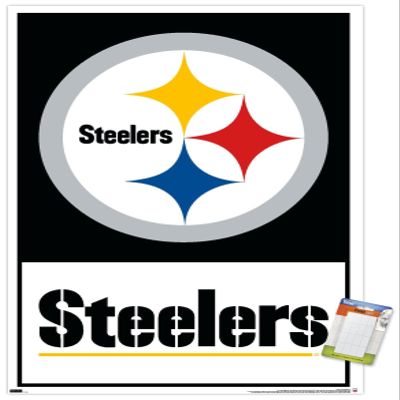 NFL Pittsburgh Steelers - Logo 21 Wall Poster, 34L" x 22.4W", Premium Poster & Mount Bundle