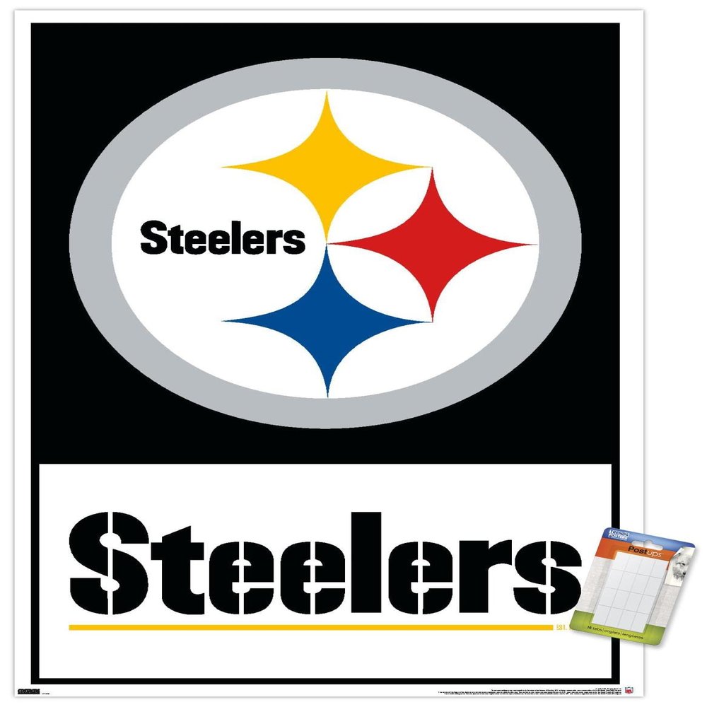 NFL Pittsburgh Steelers - Logo 21 Wall Poster, 34L" x 22.4W", Premium Poster & Mount Bundle