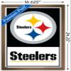 NFL Pittsburgh Steelers - Logo 21 Wall Poster, 22.4L" x 14.7W", Bronze Framed Version view 3