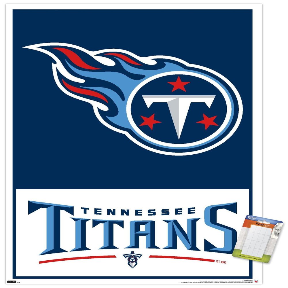NFL Tennessee Titans - Logo 21 Wall Poster, 34L" x 22.4W", Premium Poster & Mount Bundle