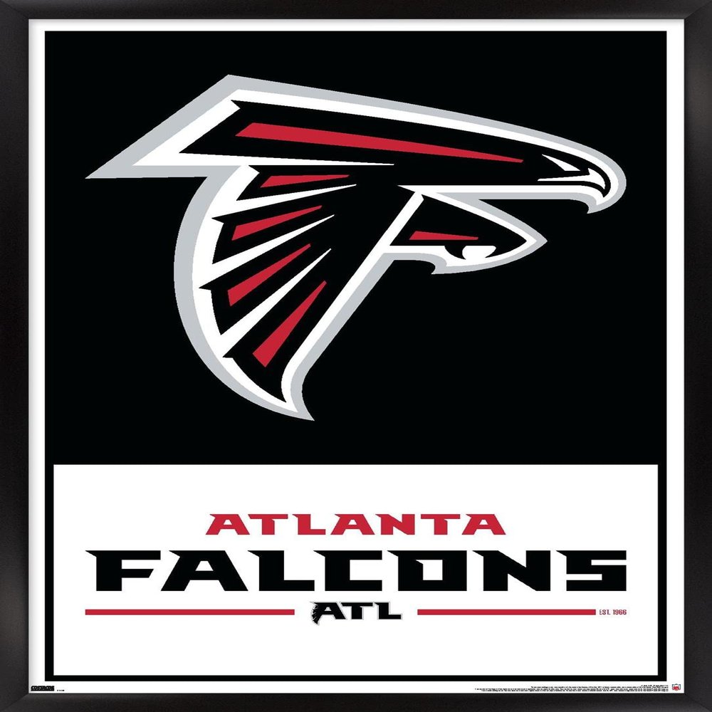 Trends International NFL Atlanta Falcons - Logo 21 Wall Poster, 34L x 22.4W, Black Framed Version