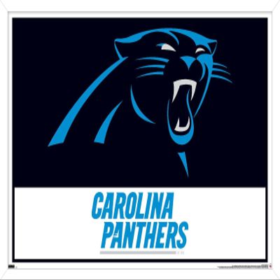 Trends International NFL Carolina Panthers - Logo 21 Wall Poster, 34L x 22.4W, White Framed Version