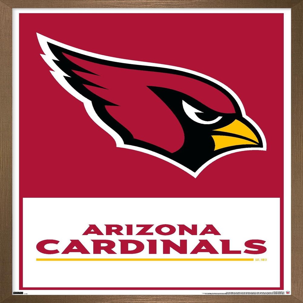 Trends International NFL Arizona Cardinals - Logo 21 Wall Poster, 22.4L x 14.7W, Bronze Framed Version